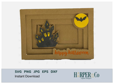 Haunted House Halloween Card SVG, PNG, EPS, DXF, Greeting Card SVG HarperNCo 