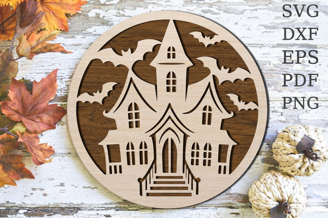Haunted House Halloween Laser Cut SVG SVG Rupkotha 
