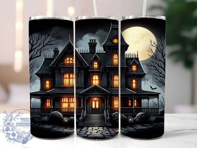 Haunted House Halloween Tumbler Wrap, Halloween Wrap Design, Spooky 20Oz Cup, Sublimation Haunted Mansion, Creepy Fall Drinkware, Ghostly Home Tumbler, Horror Theme Wrap Sublimation ToriDesigns 