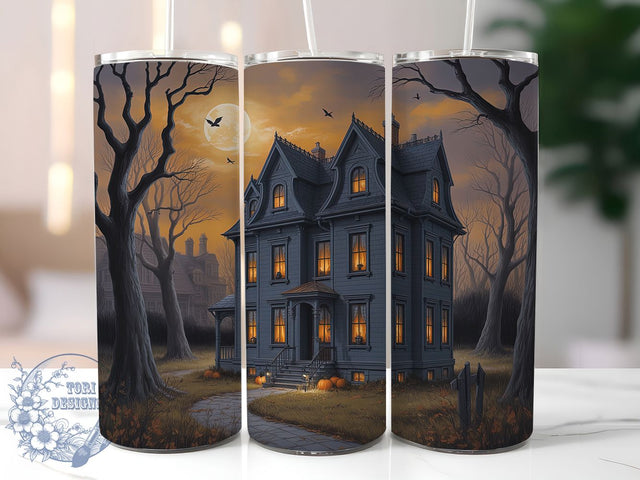 Haunted House Halloween Tumbler Wrap, Halloween Wrap Design, Spooky 20Oz Cup, Sublimation Haunted Mansion, Creepy Fall Drinkware, Ghostly Home Tumbler, Horror Theme Wrap Sublimation ToriDesigns 