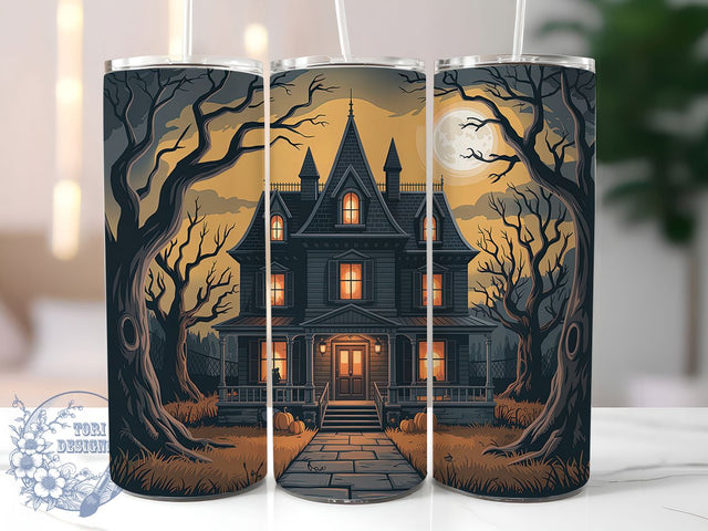 Haunted House Halloween Tumbler Wrap, Halloween Wrap Design, Spooky 20Oz Cup, Sublimation Haunted Mansion, Creepy Fall Drinkware, Ghostly Home Tumbler, Horror Theme Wrap Sublimation ToriDesigns 