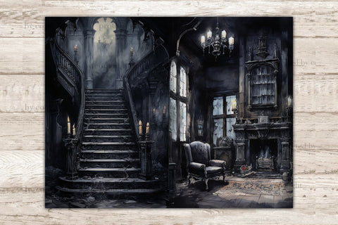 Haunted House Junk Journal Pages | Creepy Journal Printable SVG GlamArtZhanna 