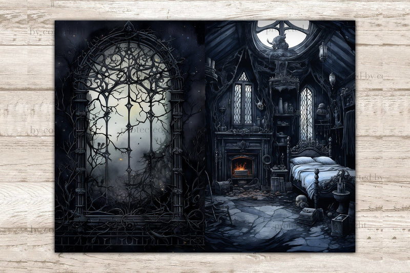 Haunted House Junk Journal Pages | Creepy Journal Printable - So Fontsy