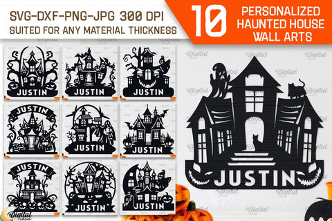 Haunted House Laser Cut Bundle. Halloween Decoration SVG SVG Evgenyia Guschina 