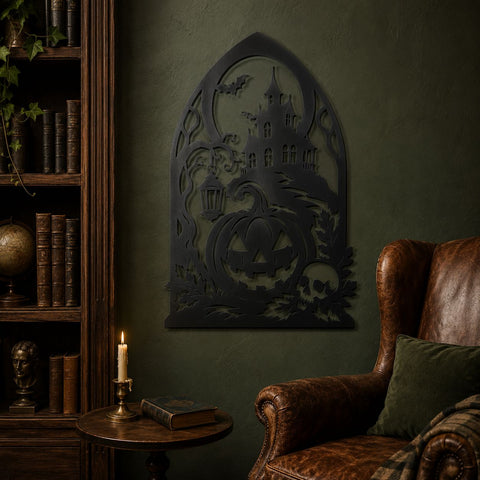 Haunted House Laser SVG | Jack O Lantern SVG | Spooky Castle Dxf | Halloween Metal Art | Plasma Cut File | CNC Decor SVG HappyDesignStudio 