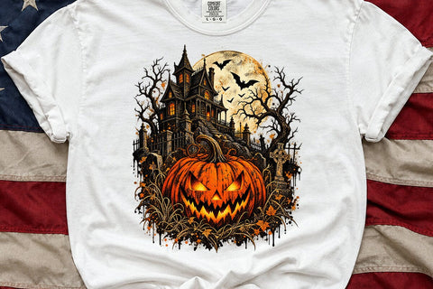 Haunted House Pumpkin Halloween PNG SVG DesignDestine 