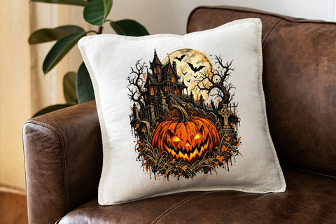 Haunted House Pumpkin Halloween PNG SVG DesignDestine 