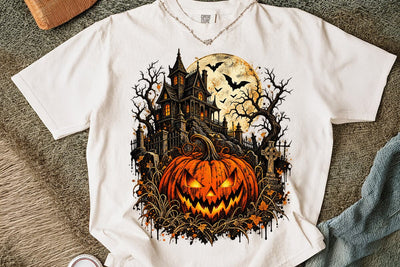 Haunted House Pumpkin Halloween PNG SVG DesignDestine 