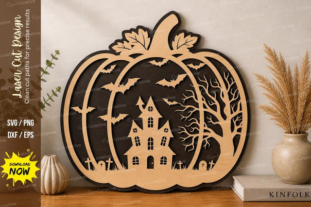 Haunted House Pumpkin laser Cut svg Cutting file SVG Regulrcrative 