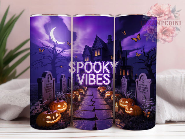 Haunted House Spooky Tumbler, Spooky Vibes Wrap, 20oz Tumbler Sublimation, Creepy Halloween Design, Ghostly Mansion Sublimation, Gothic Haunted House Tumbler, Eerie Fall Wrap Sublimation Li Zamperini 