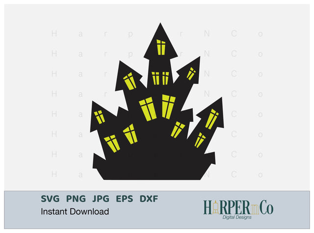 Haunted House SVG PNG Cut EPS File SVG HarperNCo 