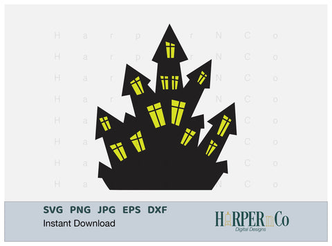 Haunted House SVG PNG Cut EPS File SVG HarperNCo 