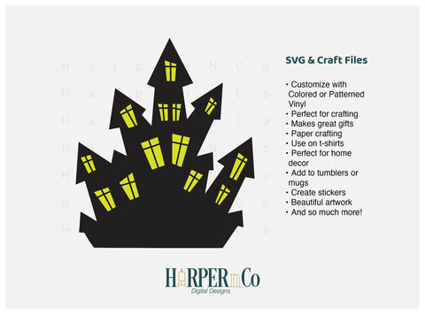 Haunted House SVG PNG Cut EPS File SVG HarperNCo 