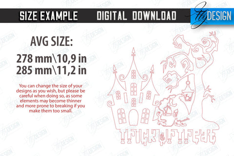 Haunted House Wall Décor Laser Cut Bundle | Seasonal Home Décor Idea | Halloween Wall Sign | Halloween Decoration | CNC Files SVG Fly Design 