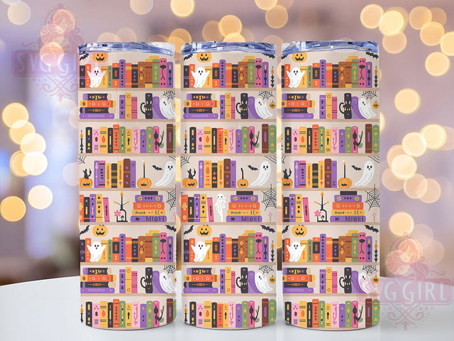 Haunted Library Cute Ghosts Tumbler, Cute Ghosts Wrap, Spooky Book Cup, Ghost Reading Design, Halloween 20oz Drinkware, Haunted Library Tumbler, Adorable Ghost Art Sublimation SvggirlplusArt 