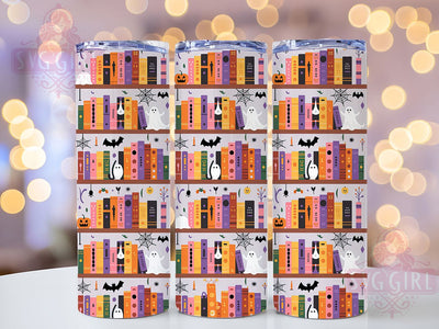Haunted Library Cute Ghosts Tumbler, Cute Ghosts Wrap, Spooky Book Cup, Ghost Reading Design, Halloween 20oz Drinkware, Haunted Library Tumbler, Adorable Ghost Art Sublimation SvggirlplusArt 