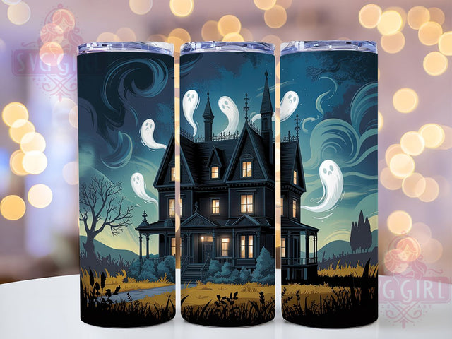 Haunted Mansion Gothic Halloween Tumbler, Spooky House Sublimation Design, 20oz Halloween Ghost Cup Wrap, Creepy Castle Drinkware, Gothic Halloween Wrap, Paranormal Tumbler Design, Ghostly Estate Sublimation Sublimation SvggirlplusArt 