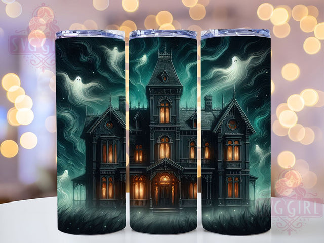 Haunted Mansion Gothic Halloween Tumbler, Spooky House Sublimation Design, 20oz Halloween Ghost Cup Wrap, Creepy Castle Drinkware, Gothic Halloween Wrap, Paranormal Tumbler Design, Ghostly Estate Sublimation Sublimation SvggirlplusArt 