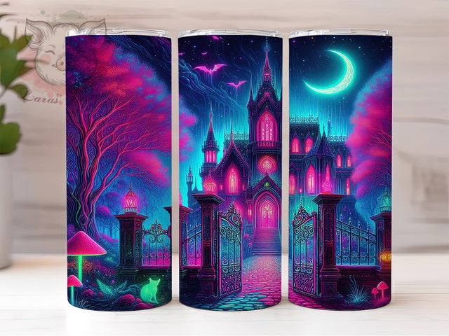Haunted Mansion Halloween Tumbler, Spooky House Wrap, Haunted Halloween Cup, Gothic Mansion Design, 20oz Tumbler Wrap, Halloween Sublimation, Creepy House Drinkware Sublimation Lara' s Designs 