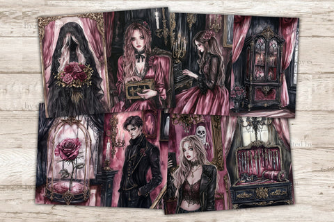 Haunted Mansion Junk Journal Pages | Gothic Halloween Paper SVG GlamArtZhanna 