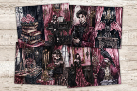 Haunted Mansion Junk Journal Pages | Gothic Halloween Paper SVG GlamArtZhanna 