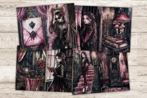 Haunted Mansion Junk Journal Pages | Gothic Halloween Paper SVG GlamArtZhanna 