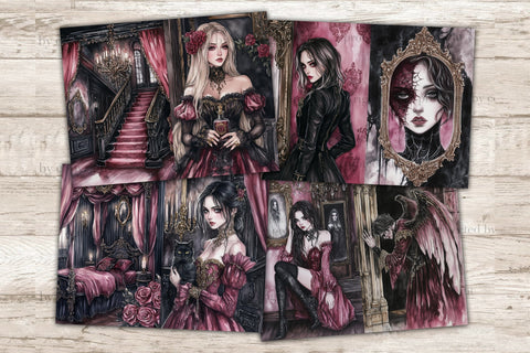 Haunted Mansion Junk Journal Pages | Gothic Halloween Paper SVG GlamArtZhanna 