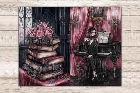 Haunted Mansion Junk Journal Pages | Gothic Halloween Paper SVG GlamArtZhanna 