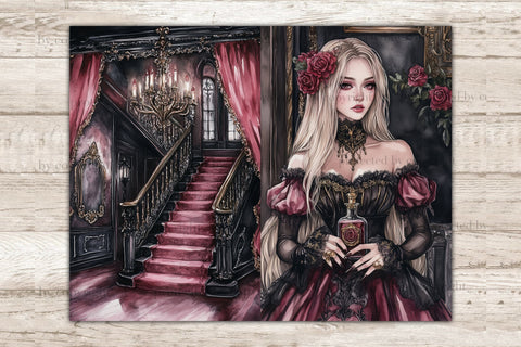 Haunted Mansion Junk Journal Pages | Gothic Halloween Paper SVG GlamArtZhanna 