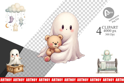 Haunted Nursery Ghosts Clipart Sublimation artnoy 