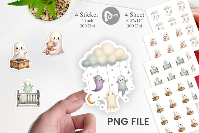 Haunted Nursery Ghosts Sticker Sublimation artnoy 