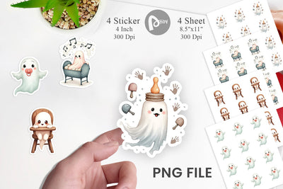 Haunted Nursery Ghosts Sticker Sublimation artnoy 