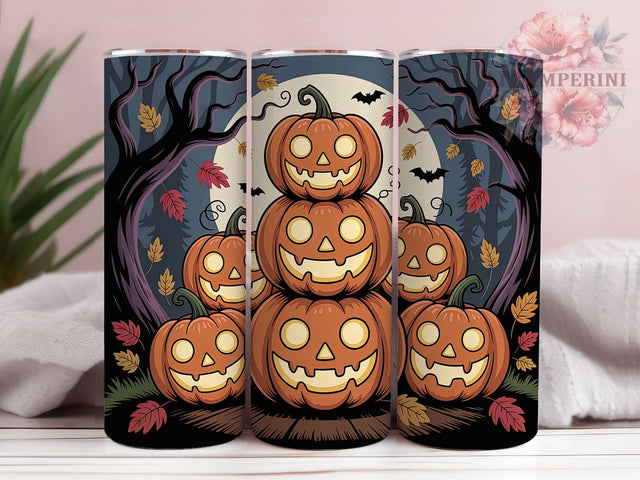 Haunted Pumpkin Forest Glow Tumbler, Spooky Forest, 20Oz Tumbler, Sublimation Design, Halloween Wrap, Haunted Woods, Pumpkin Glow Sublimation Li Zamperini 