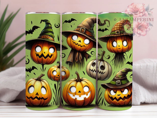 Haunted Pumpkin Halloween Tumbler Wrap, Spooky Tumbler Wrap, 20Oz Sublimation Design, Haunted Pumpkin Cup, Autumn Halloween Drinkware, Scary Pumpkin Wrap, Trick Or Treat Tumbler Sublimation Li Zamperini 