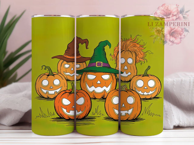 Haunted Pumpkin Halloween Tumbler Wrap, Spooky Tumbler Wrap, 20Oz Sublimation Design, Haunted Pumpkin Cup, Autumn Halloween Drinkware, Scary Pumpkin Wrap, Trick Or Treat Tumbler Sublimation Li Zamperini 