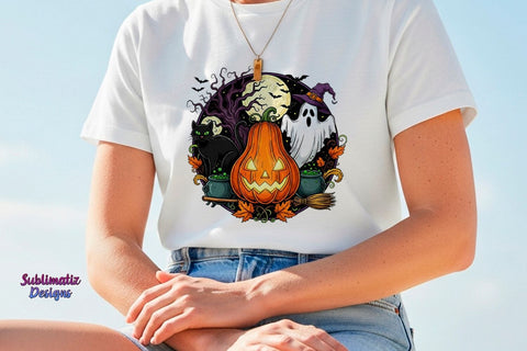 Haunted Scene Halloween Night PNG Sublimation Sublimatiz Designs 