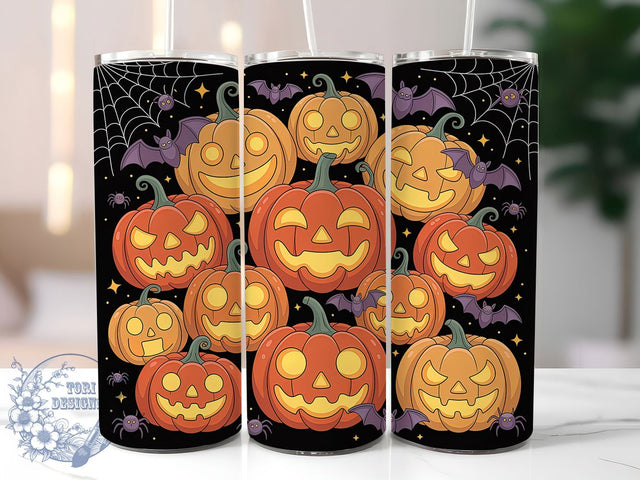 Haunted Spooky Pumpkin Halloween Tumbler, Halloween Jack-o'-Lantern Wrap, 20oz Tumbler Sublimation, Creepy Pumpkin Design, Haunted Fall Tumbler, Gothic Halloween Art, Scary Pumpkin Wrap Sublimation ToriDesigns 