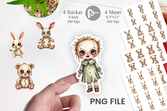 Haunted Toy Squad Sticker Sublimation artnoy 