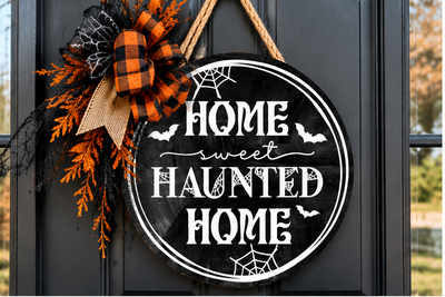haunted_home_door_sign_mockup.png