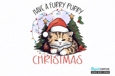 Have a furry purry christmas png design Sublimation Regulrcrative 