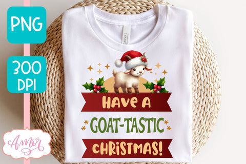 Have a goattastic Christmas PNG | Cute Christmas goat PNG Sublimation Amorclipart 