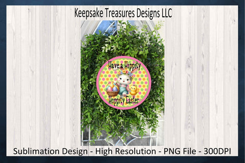 Have A Hippity Hoppity Easter, Sublimation PNG, Easter Wreath Attachment, Digital Download, Rabbit Door Hanger, Door Sign, PNG Printable Sublimation Keepsake Treasures Designs LLC. 