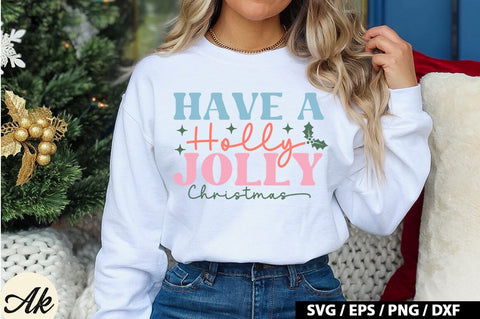 Have a holly jolly christmas Retro SVG SVG akazaddesign 