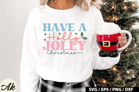 Have a holly jolly christmas Retro SVG SVG akazaddesign 