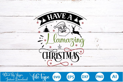 Have A Llamazing Christmas SVG Design, Christmas SVG Design, SVGs,Quotes and Sayings,Food & Drink,On Sale, Print & Cut SVG DesignPlante 503 