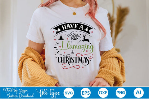 Have A Llamazing Christmas SVG Design, Christmas SVG Design, SVGs,Quotes and Sayings,Food & Drink,On Sale, Print & Cut SVG DesignPlante 503 
