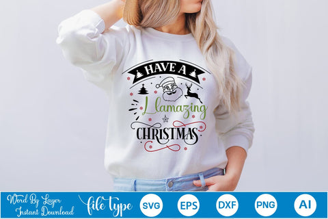 Have A Llamazing Christmas SVG Design, Christmas SVG Design, SVGs,Quotes and Sayings,Food & Drink,On Sale, Print & Cut SVG DesignPlante 503 