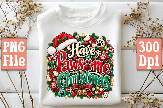 Have a Pawsome Christmas PNG Sublimation Craftlabsvg24 