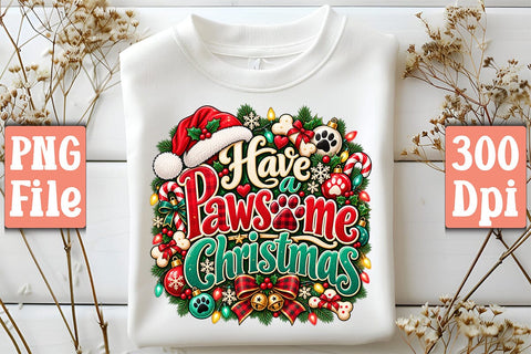 Have a Pawsome Christmas PNG Sublimation Craftlabsvg24 