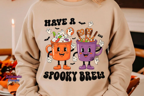 Have a Spooky Brew Retro Coffee Mug PNG Sublimation Sublimatiz Designs 